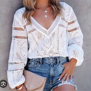 VICI Runway Lace Bodysuit - White